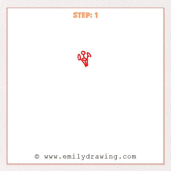 how to draw a lily flower - Step 1